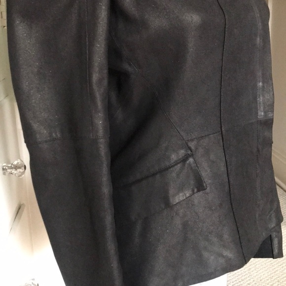 Dawn Levy leather jacket tailcoat asymmetrical hem - Picture 7 of 14